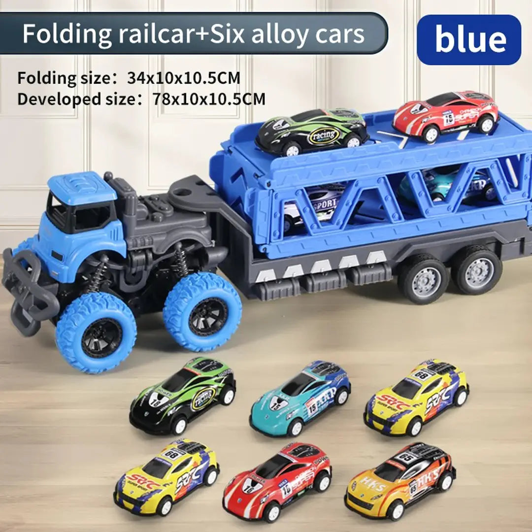 MightyMover - Big Blue Transporter Truck with Cars