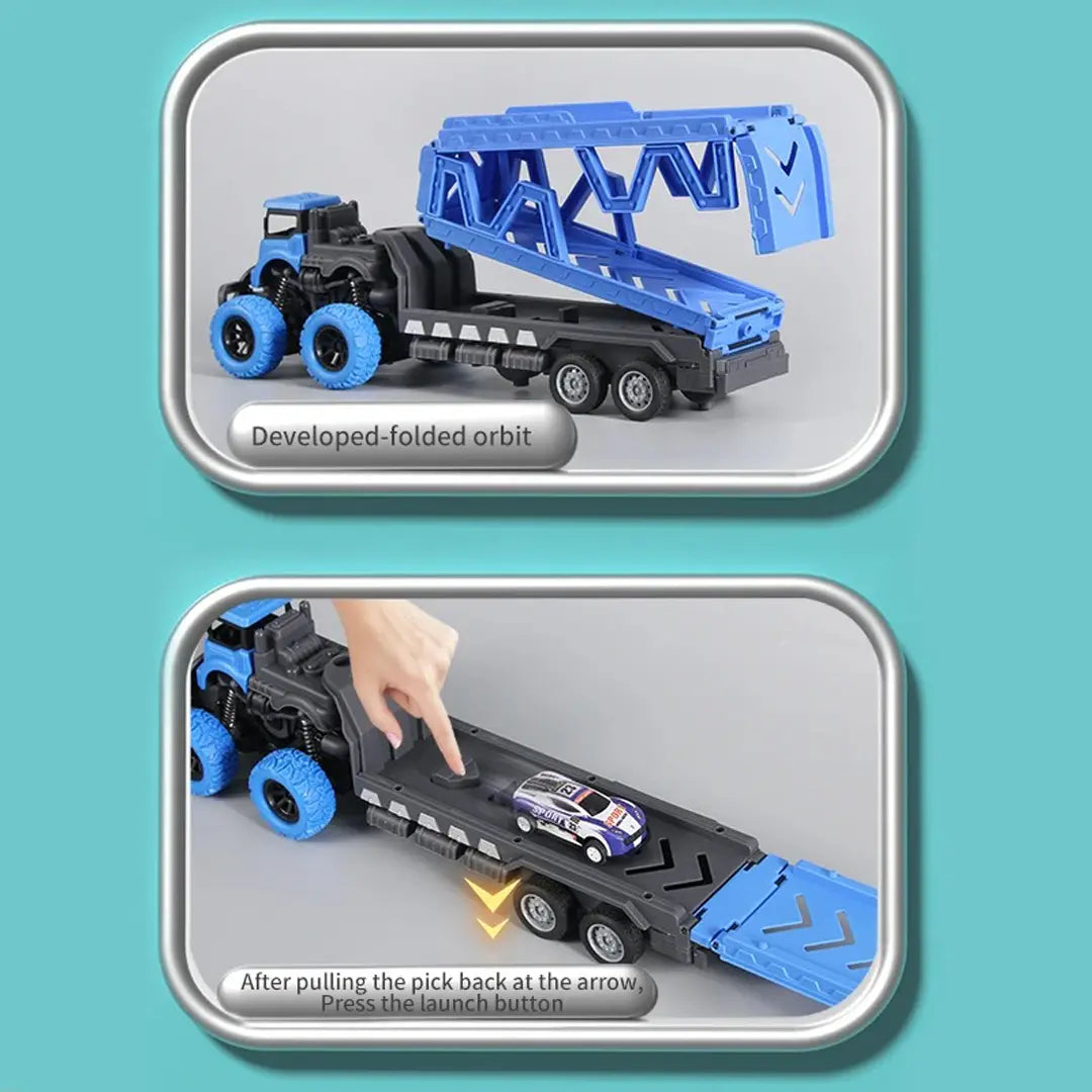 MightyMover - Big Blue Transporter Truck with Cars